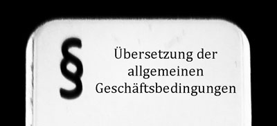 Übersetzung der AGB in die Sprachen Englisch, Französisch, Italienisch, Spanisch und Deutsch