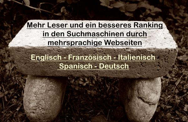 Website auf Französisch, Italienisch, Englisch, Spanisch und Deutsch